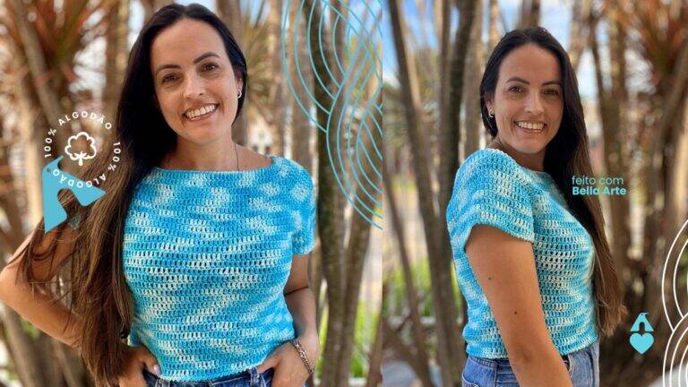Blusa de Crochê Céu Azul: Aprenda a Fazer a Sua!