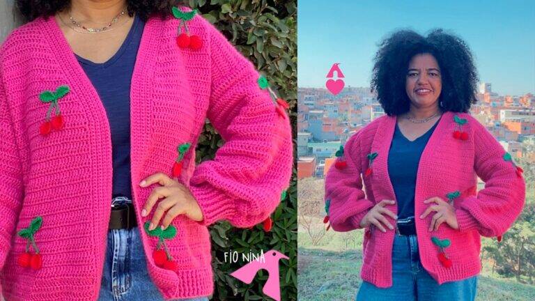 Casaco Cereja em Crochê: Uma Linda Peça para Você Fazer!