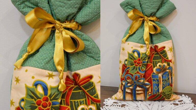 Embalagem Natalina em Patchwork: Aprenda a Fazer a Sua!