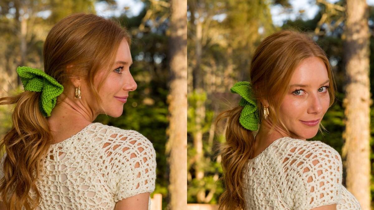 elástico de cabelo crochê