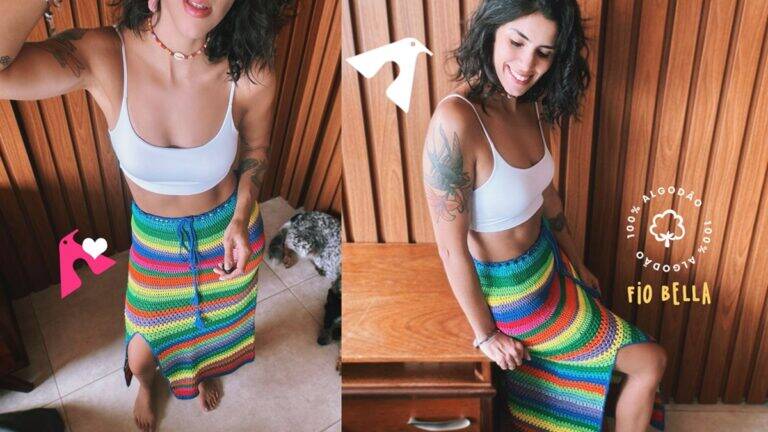 Saia em Crochê: Aprenda a Fazer a Saia Festa das Cores!
