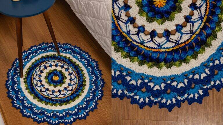 Tapete de Crochê Azul Oceano: Decore sua Casa com Crochê!