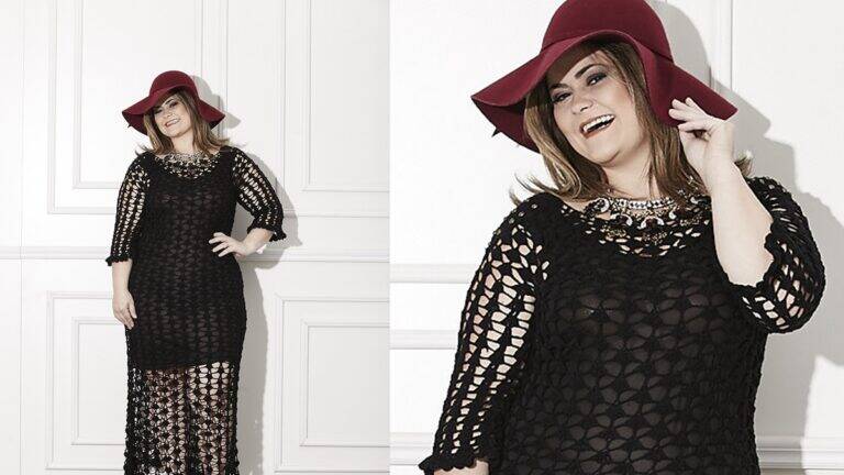 Vestido de Crochê Preto – Plus Size: Obra de Arte em Crochê!