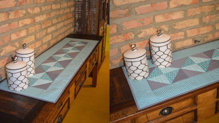 Trilho de Mesa Diamantes Usando Patchwork: Faça o Seu!