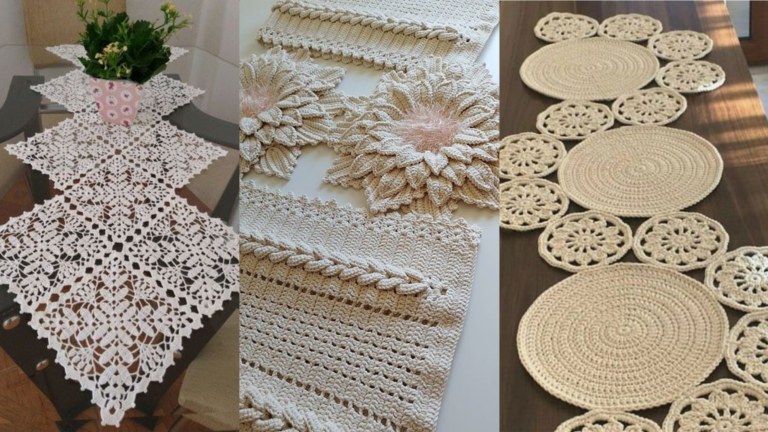20 Trilhos de Mesa em Crochê de Luxo: Encante Seus Convidados Neste Fim de Ano