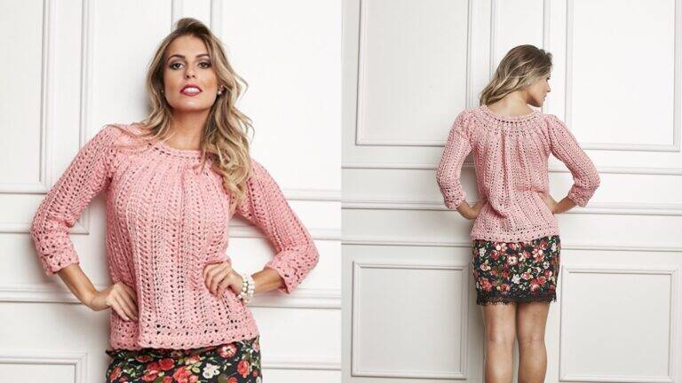 Bata de Crochê Rosa: Charme e Delicadeza em Cada Ponto!