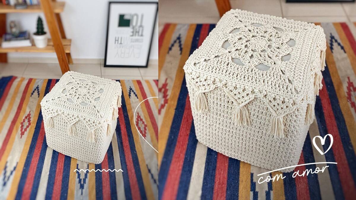 Capa para Puff em Crochê: Aprenda a Fazer a Sua Capa!