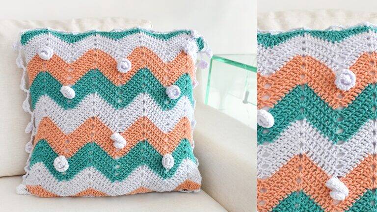 Almofada de Crochê Chevron: Aprenda a Fazer a Sua Peça!