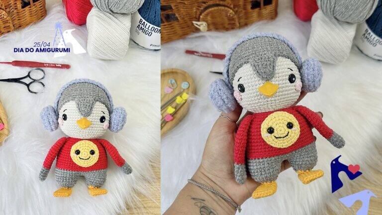 Amigurumi do Pinguim Plínio: Um Boneco Fofo e Charmoso!