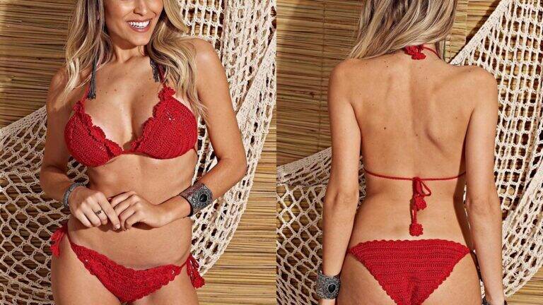 Biquíni de Crochê com Bordas Onduladas: Um Modelo Lindo!