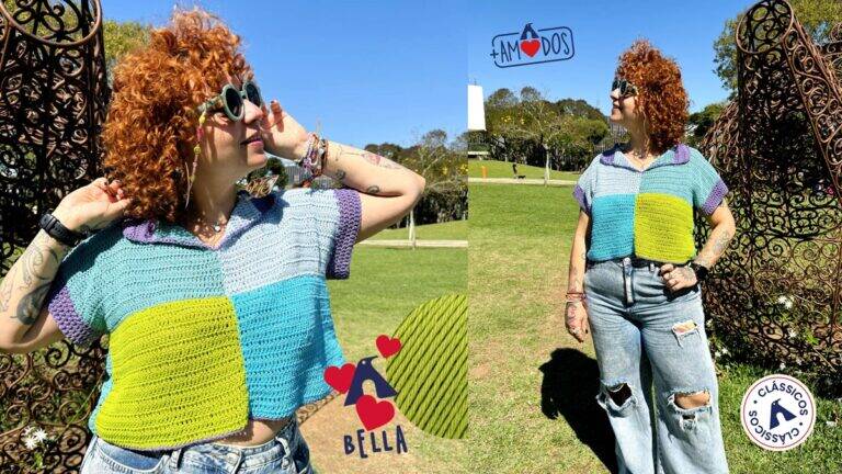 Blusa em Crochê Color Block: Aprenda a Fazer essa Peça Versátil!