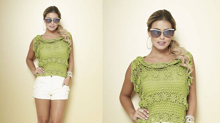 Blusa de Crochê Verde: Uma Peça Estilosa e Charmosa!