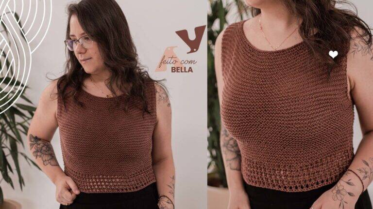 Blusa de Tricô Malva: Um Modelo Lindo para o Verão!