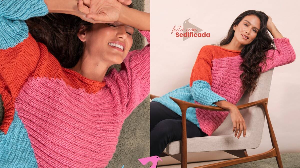 Blusa de Tricô Geométrica: Um Modelo Lindo e Moderno!
