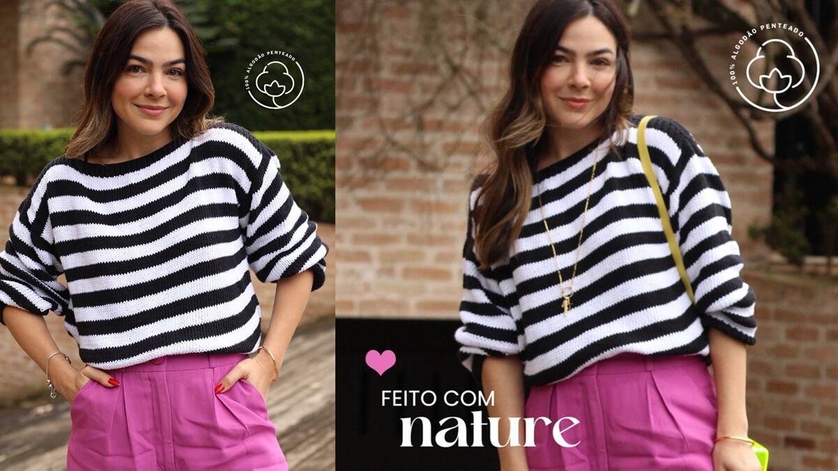 Blusa de Tricô Listrada: Conforto e Charme em Cada Ponto!