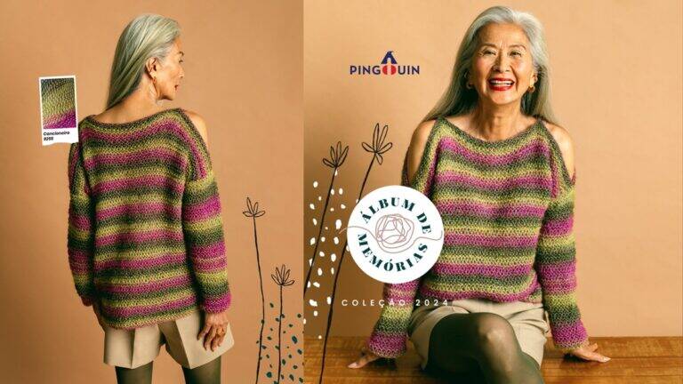 Blusa em Tricô Mesclado: Um Modelo Lindo e Charmoso!