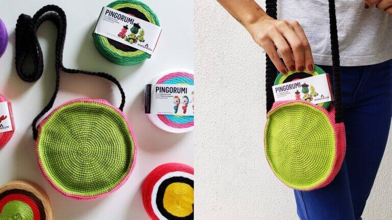Bolsa de Crochê Disco: Brilho e Alegria em Cada Detalhe!