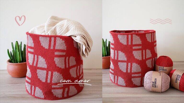 Cesto de Crochê Cordão: Uma Modelo Lindo e Útil!