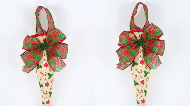 Cone Porta Balas em Patchwork: Decoração Criativa para o Natal!