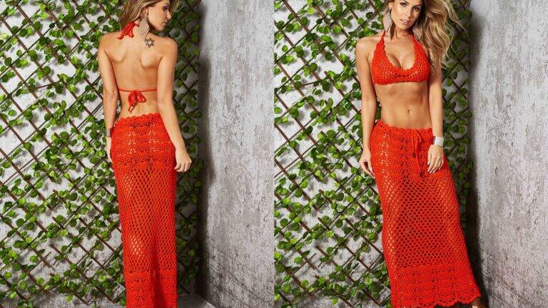 Conjunto de Crochê – Saia Longa e Top: Lindo para o Verão!