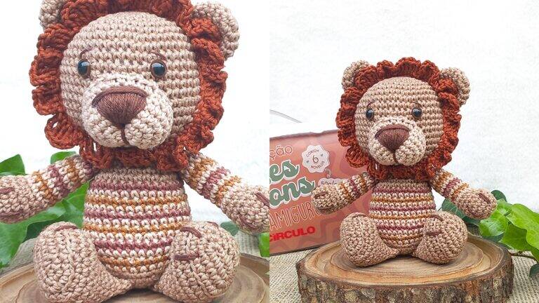 Leão em Amigurumi: O Rei da Selva em Pontos de Crochê!