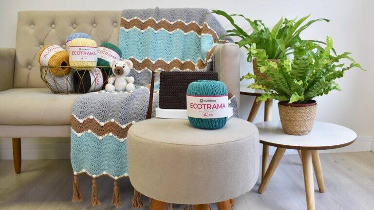 Manta de Crochê Ecotrama: Um Modelo Lindo e Aconchegante!