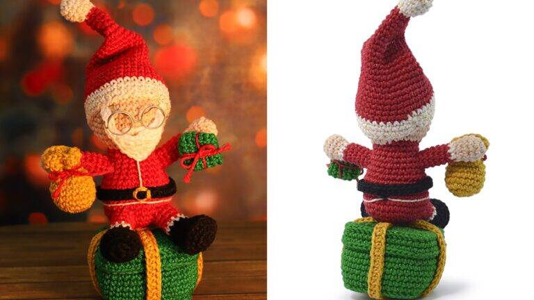 Amigurumi do Papai Noel e Seus Presentes: Conjunto Fofo!