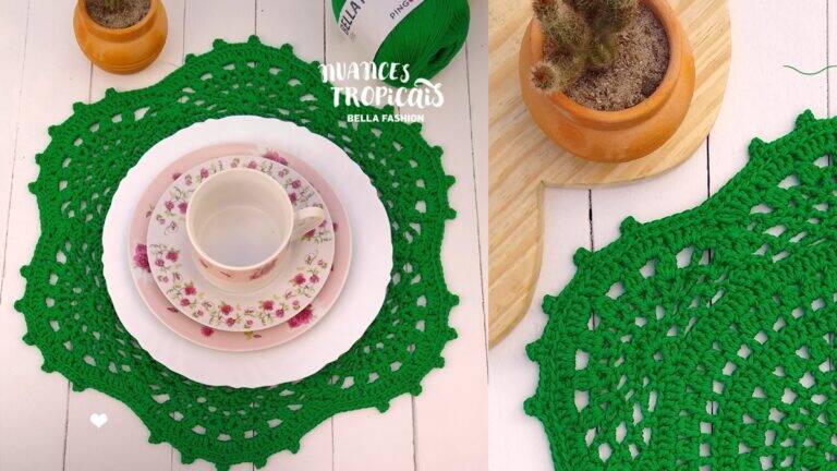 Sousplat de Crochê Flor de Cacto: Traços da Natureza em Casa!