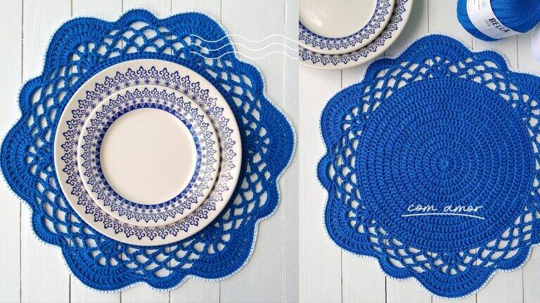 Sousplat de Crochê Indigo: Um Modelo Único e Elegante!
