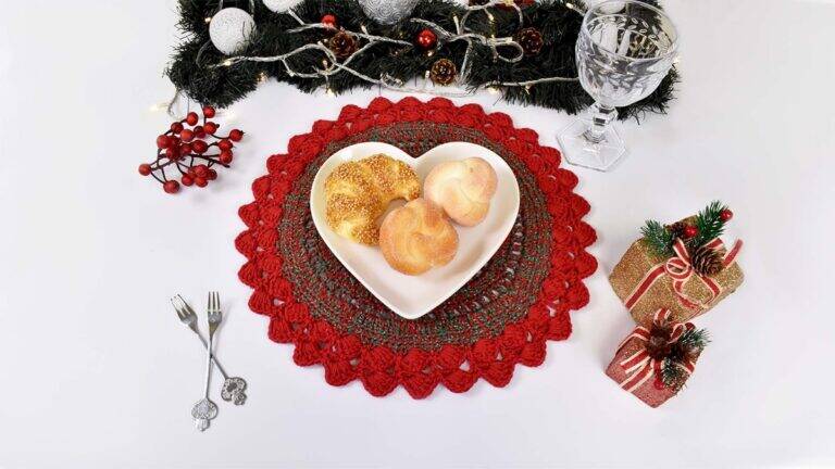 Sousplat de Crochê Magia de Natal: A Peça Perfeita para o Natal!
