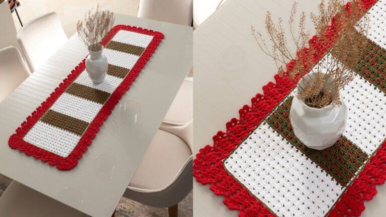 Trilho de Mesa em Crochê Brilho Natalino: Guia Completo!