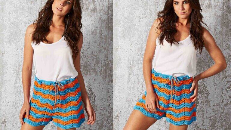 Short em Crochê Chevron: Uma Peça Linda para o Verão!