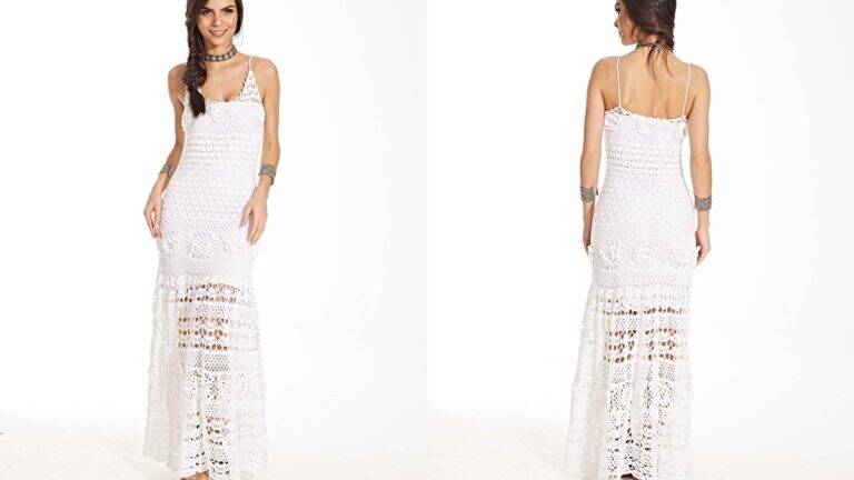 Vestido de Crochê Branco: Uma Peça Linda Para Fim de Ano!