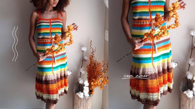 Vestido de Crochê Tropical: Uma Peça Para Arrasar no Verão!