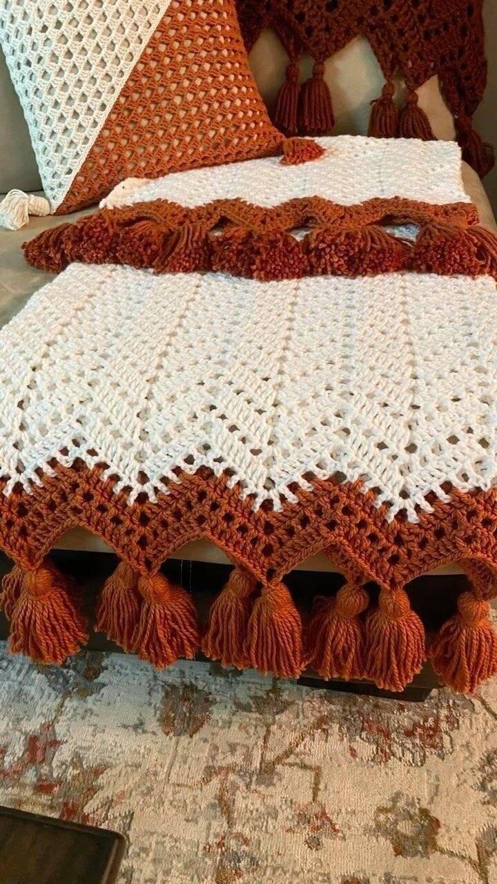 Peseiras de crochê de luxo que transformam a cama com charme artesanal e elegância atemporal