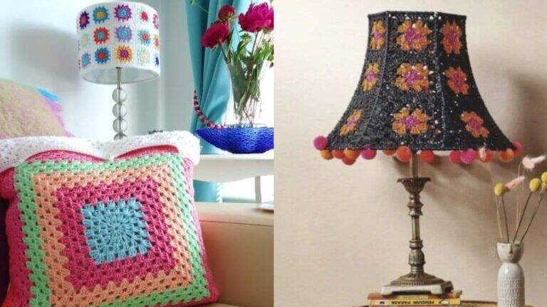 Squares na Decoração: Abajures e Almofadas em Crochê