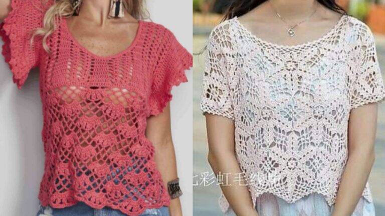 Blusas de Crochê Lindíssimas: Modelos e Gráficos Passo a Passo para Você Criar