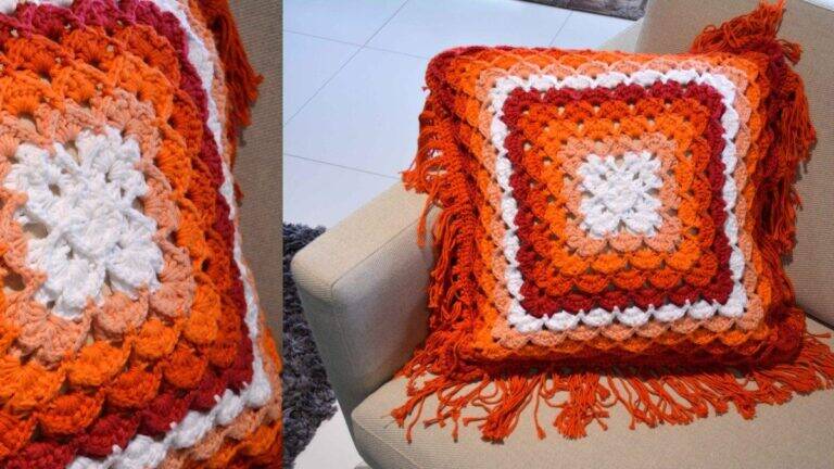 Almofada de Crochê Escamas: Aprenda a Fazer a Sua!