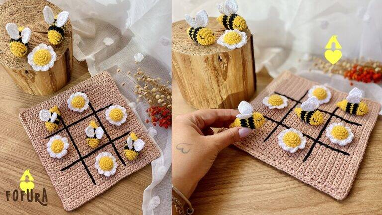 Amigurumi do Jogo da Velha: Tema Abelhinhas – Faça o Seu!