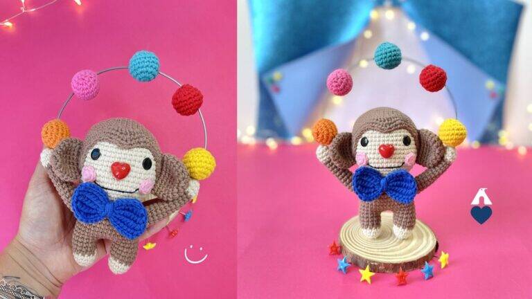 Amigurumi do Macaco Caco: O Crochê do Malabarista Encantador!
