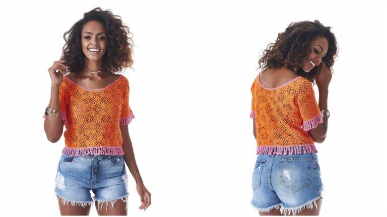 Blusa de Crochê com Motivos: Aprenda a Fazer a Sua Linda Blusa!