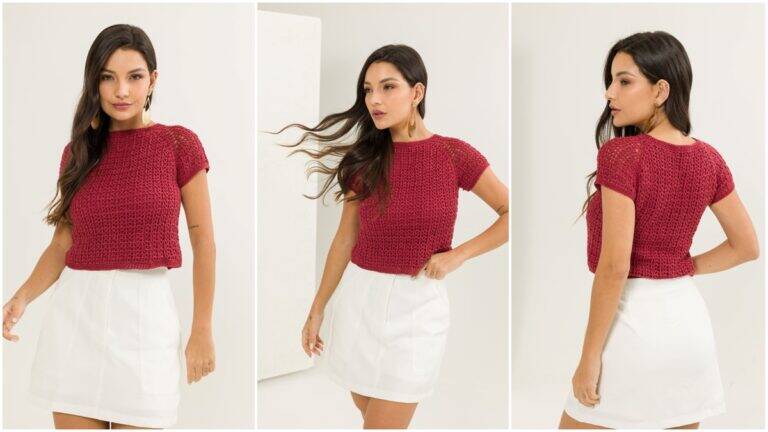 Blusa de Crochê Marsala: Uma Peça Linda para Qualquer Dia!