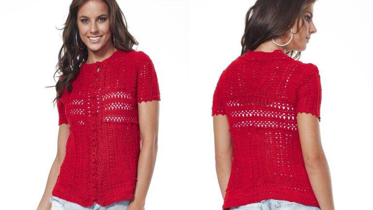 Blusa em Crochê Vermelho: Um Modelo Lindo com Guia Completo!