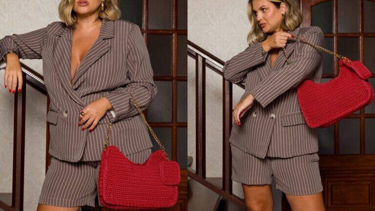 Bolsa em Crochê Vermelho Paixão: Uma Peça Linda e Elegante!