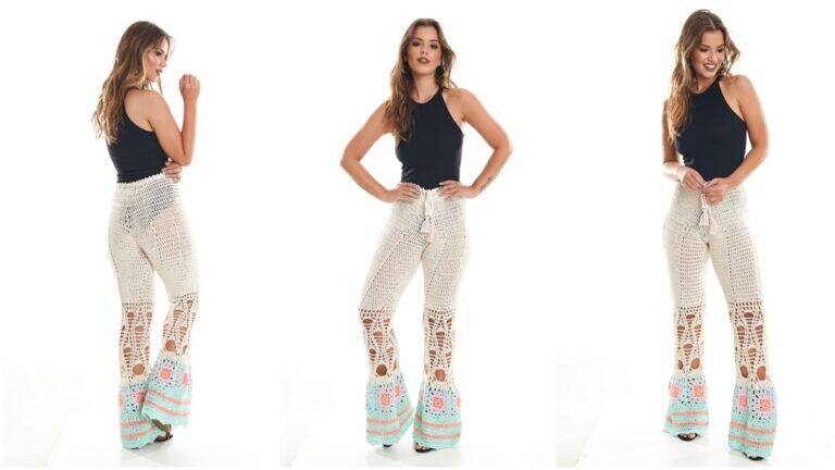 Calça de Crochê Square Barroco: Uma Peça Fácil de Fazer!