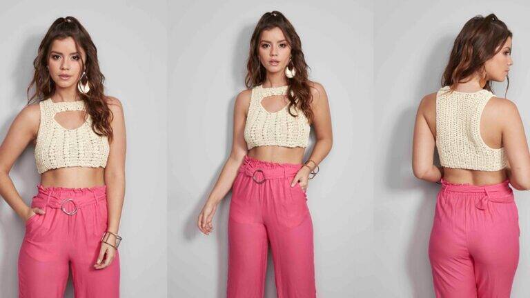 Cropped de Crochê Amarelo: Uma Peça Elegante e Fofa!