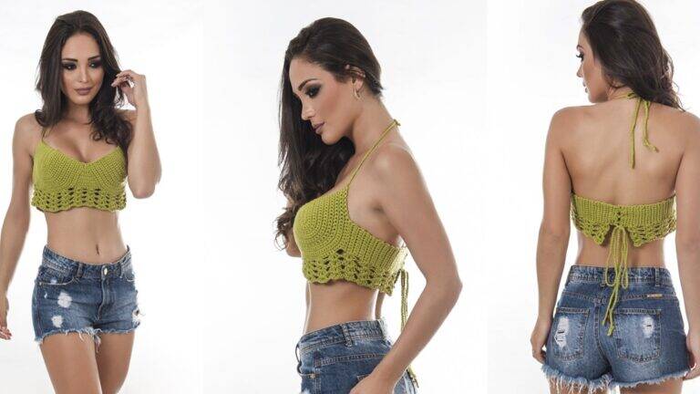 Cropped de Crochê Verde: A Escolha Perfeita para Dias Quentes!