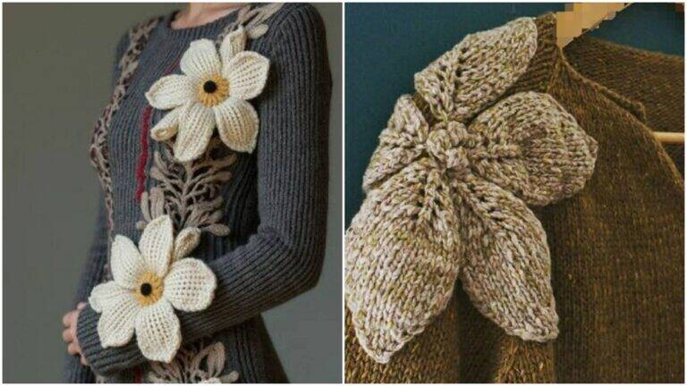 Flores e Folhas de Crochê para Aplicação: Versatilidade e Charme Incrível!