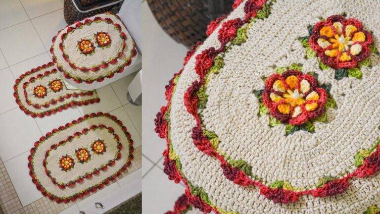 Jogo de Banheiro em Crochê Primor: Detalhes que Encantam!