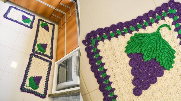 Jogo de Cozinha em Crochê Uvas: Um Projeto Lindo e Charmoso!